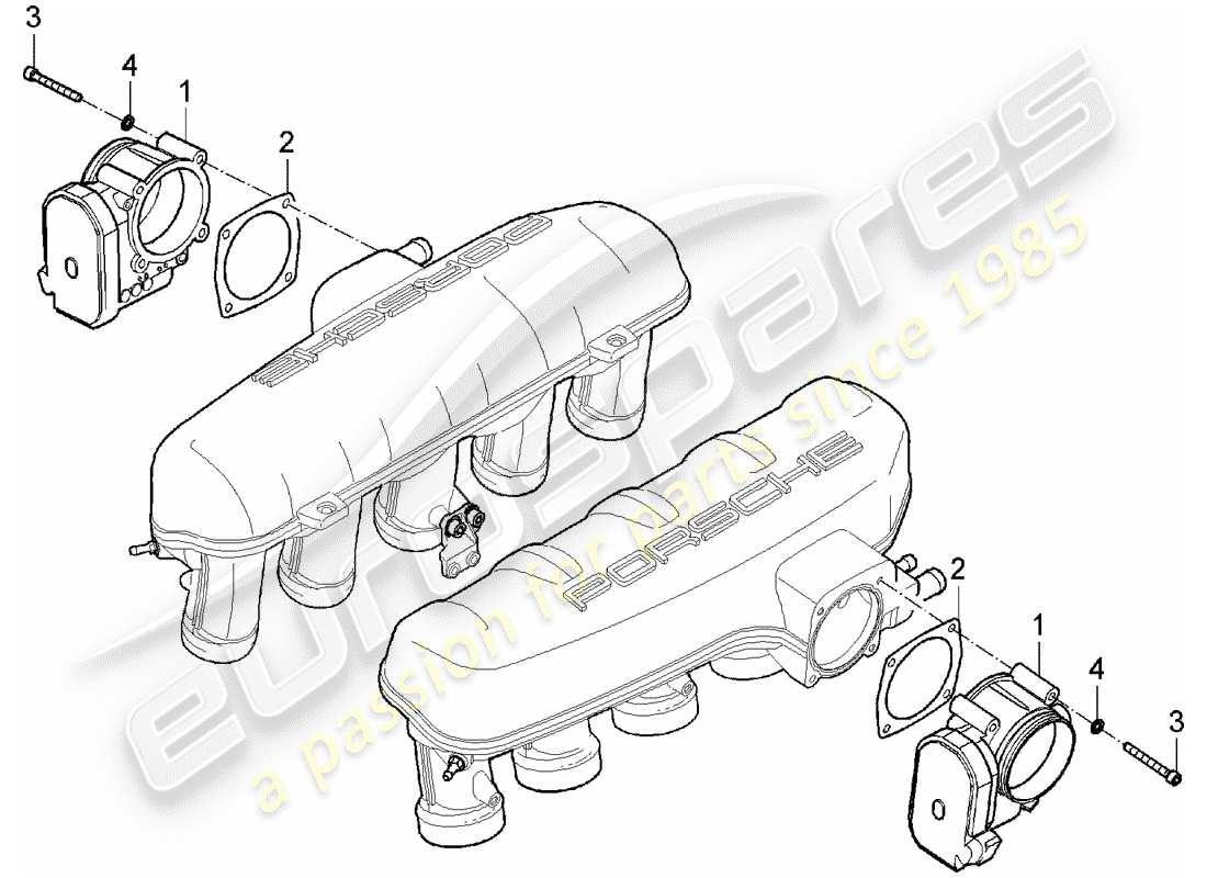 porsche carrera gt (2006) throttle body part diagram