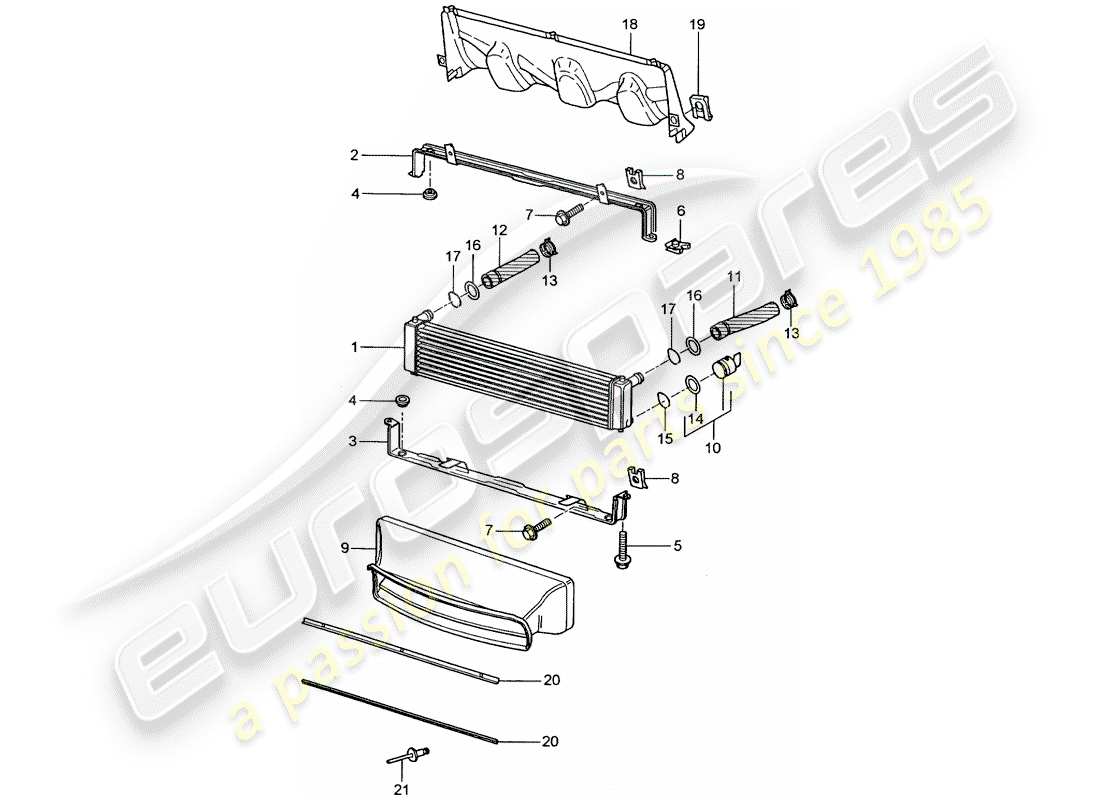 porsche 996 t/gt2 (2001) radiator part diagram