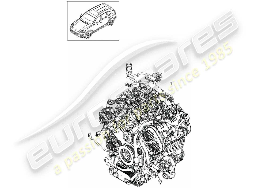 porsche cayenne e2 (2016) replacement engine part diagram