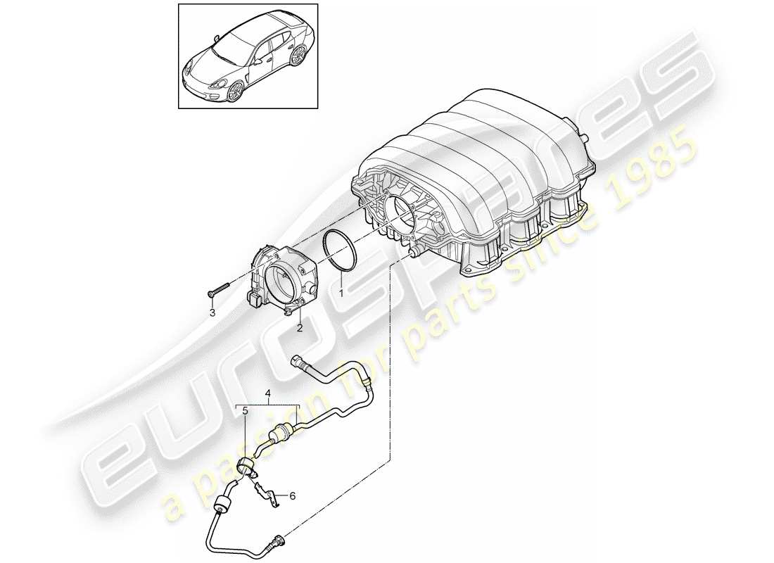 porsche panamera 970 (2012) throttle body part diagram