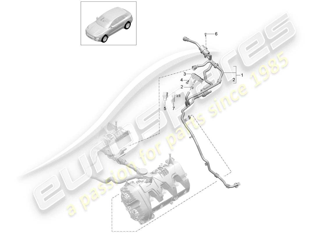 porsche macan (2018) tank ventilation part diagram