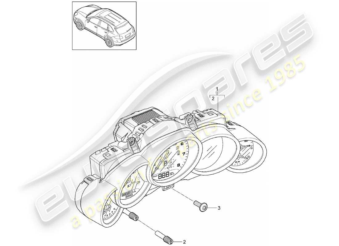 porsche cayenne e2 (2012) instrument cluster part diagram