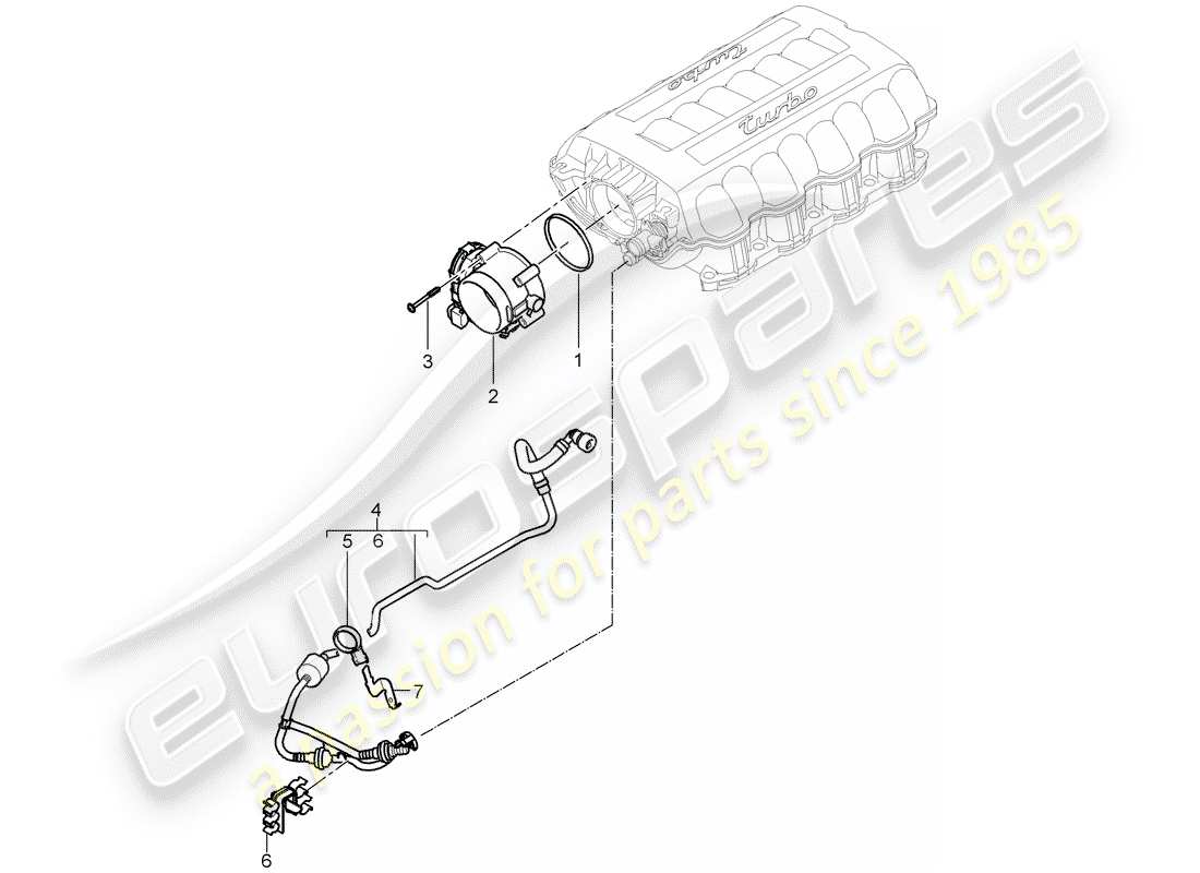 porsche cayenne (2010) throttle body part diagram