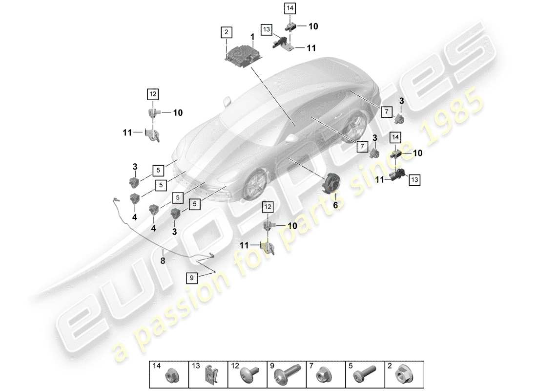 porsche panamera 971 (2017) electronic control module part diagram