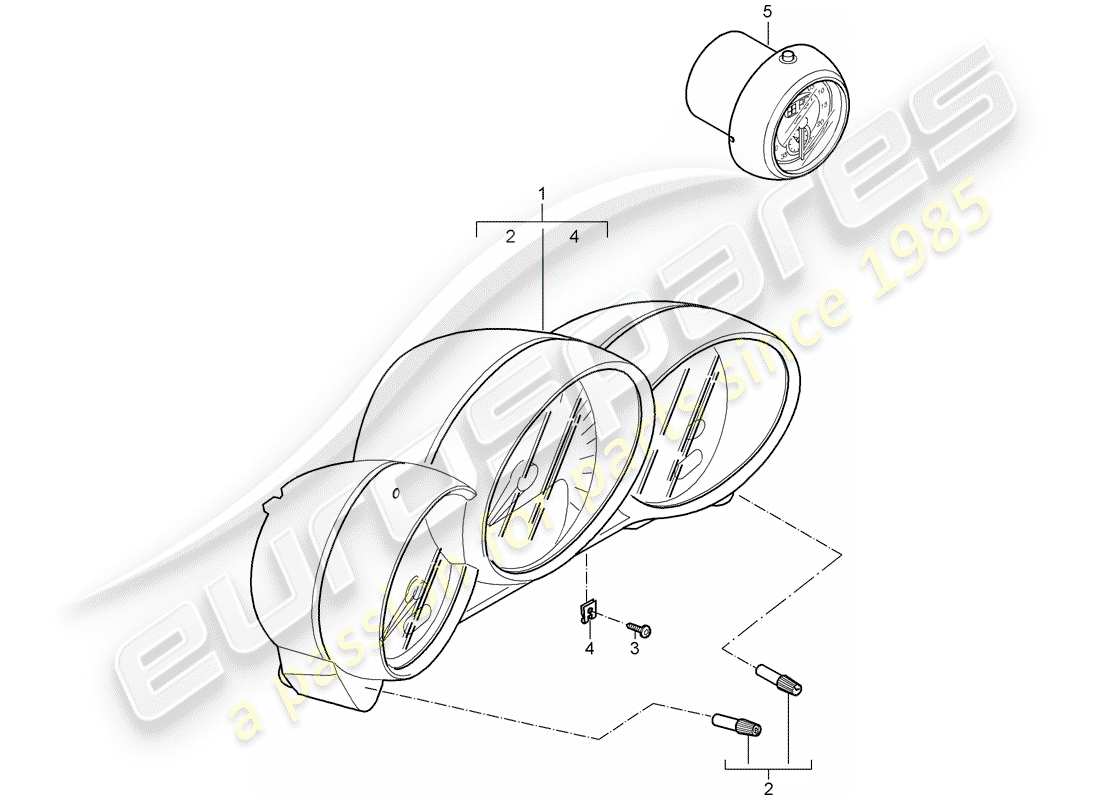 porsche cayman 987 (2008) instruments part diagram