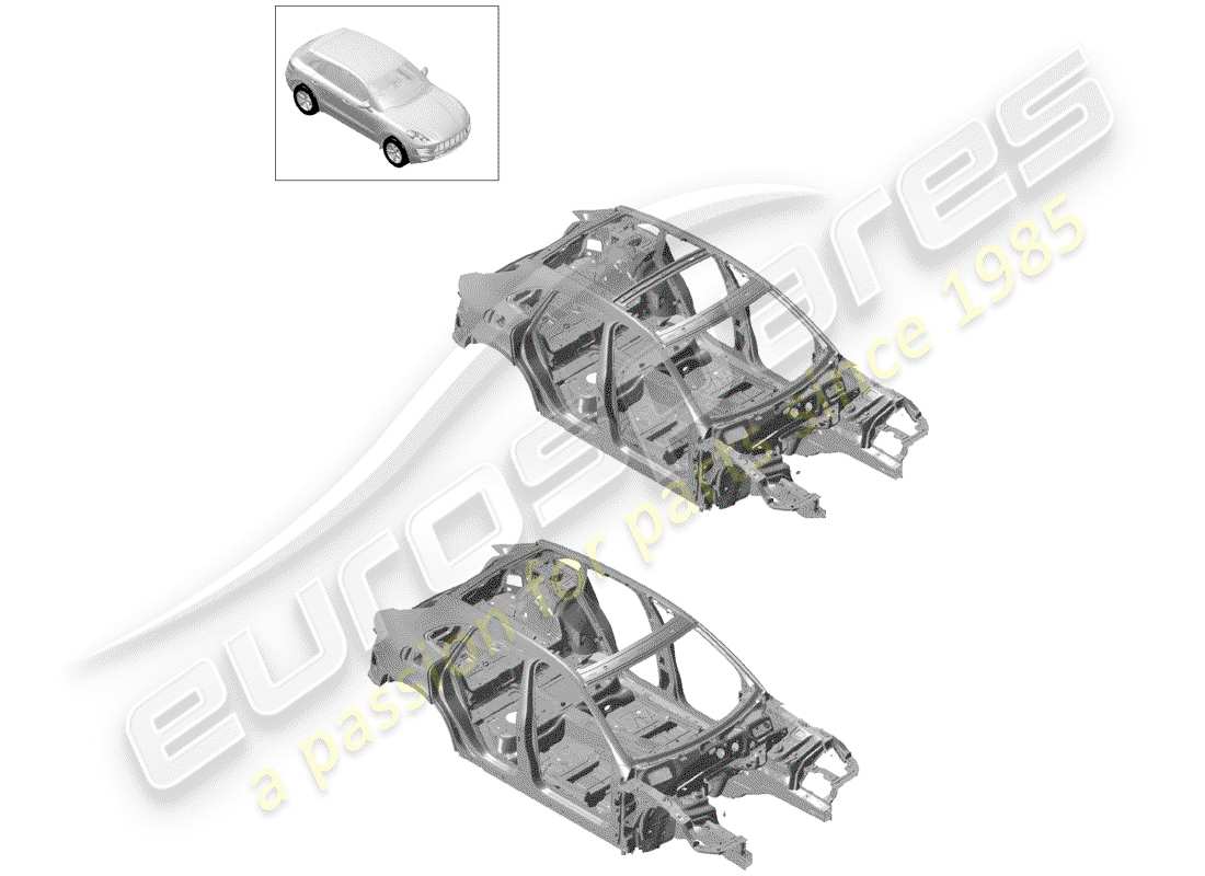 porsche macan (2018) car body part diagram