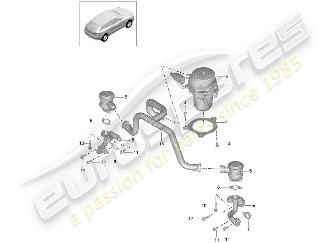 porsche macan (2018) secondary air pump part diagram