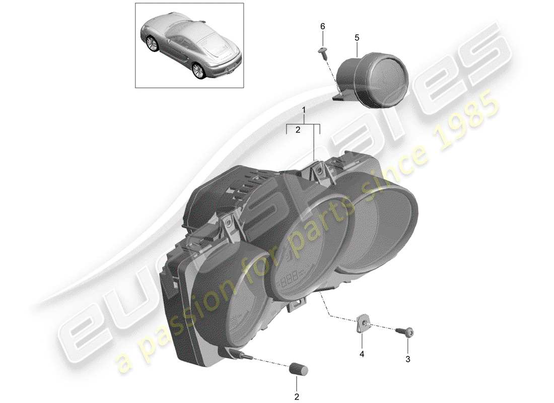 porsche cayman 981 (2014) instruments part diagram