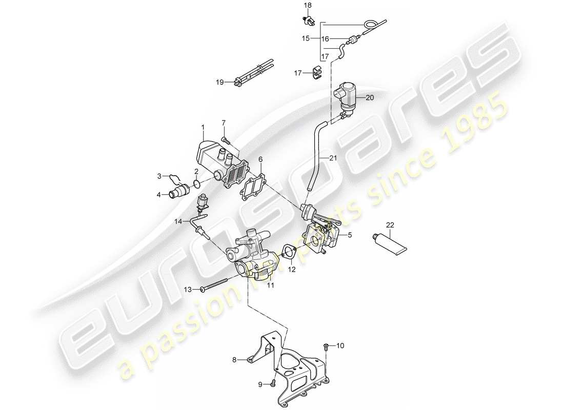 porsche cayenne (2010) exhaust recirculation part diagram