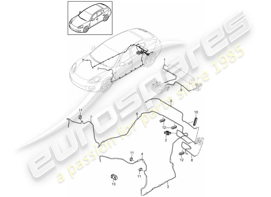 porsche panamera 970 (2010) self levelling system part diagram