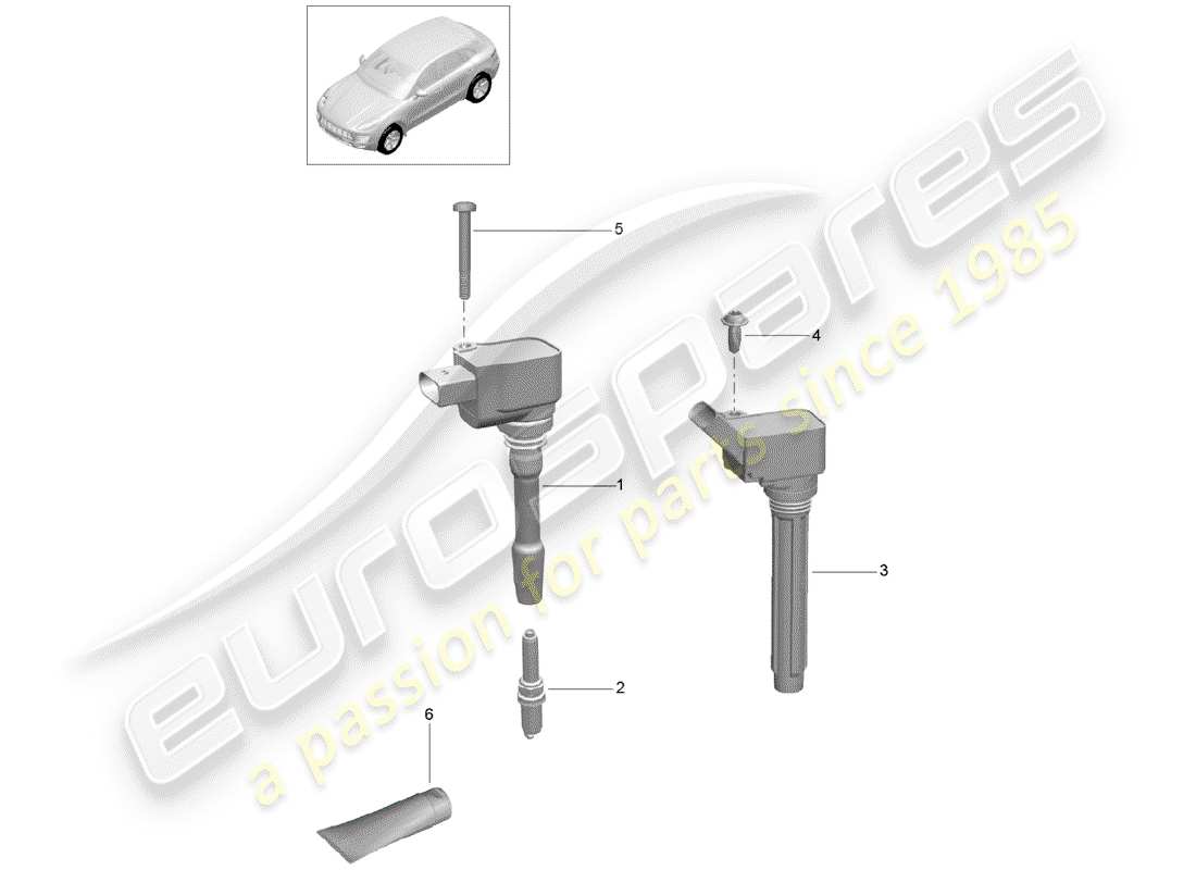 porsche macan (2018) ignition system part diagram