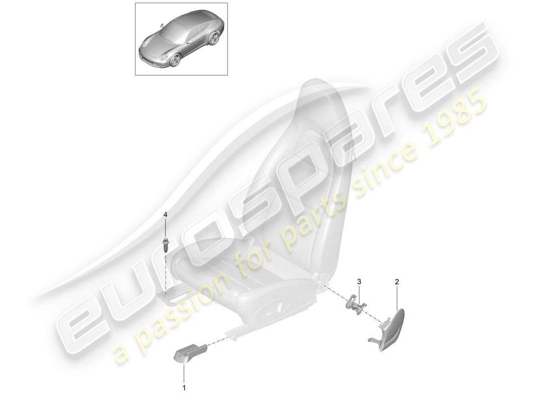 porsche 991 (2014) seat part diagram