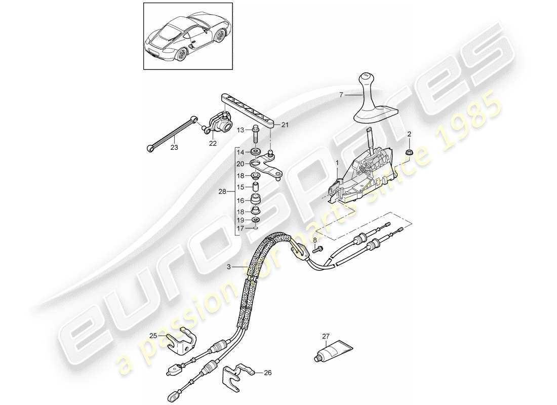 porsche cayman 987 (2009) transmission control part diagram