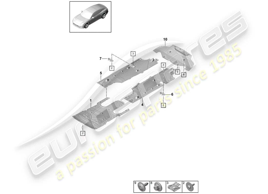 porsche panamera 971 (2017) lining part diagram