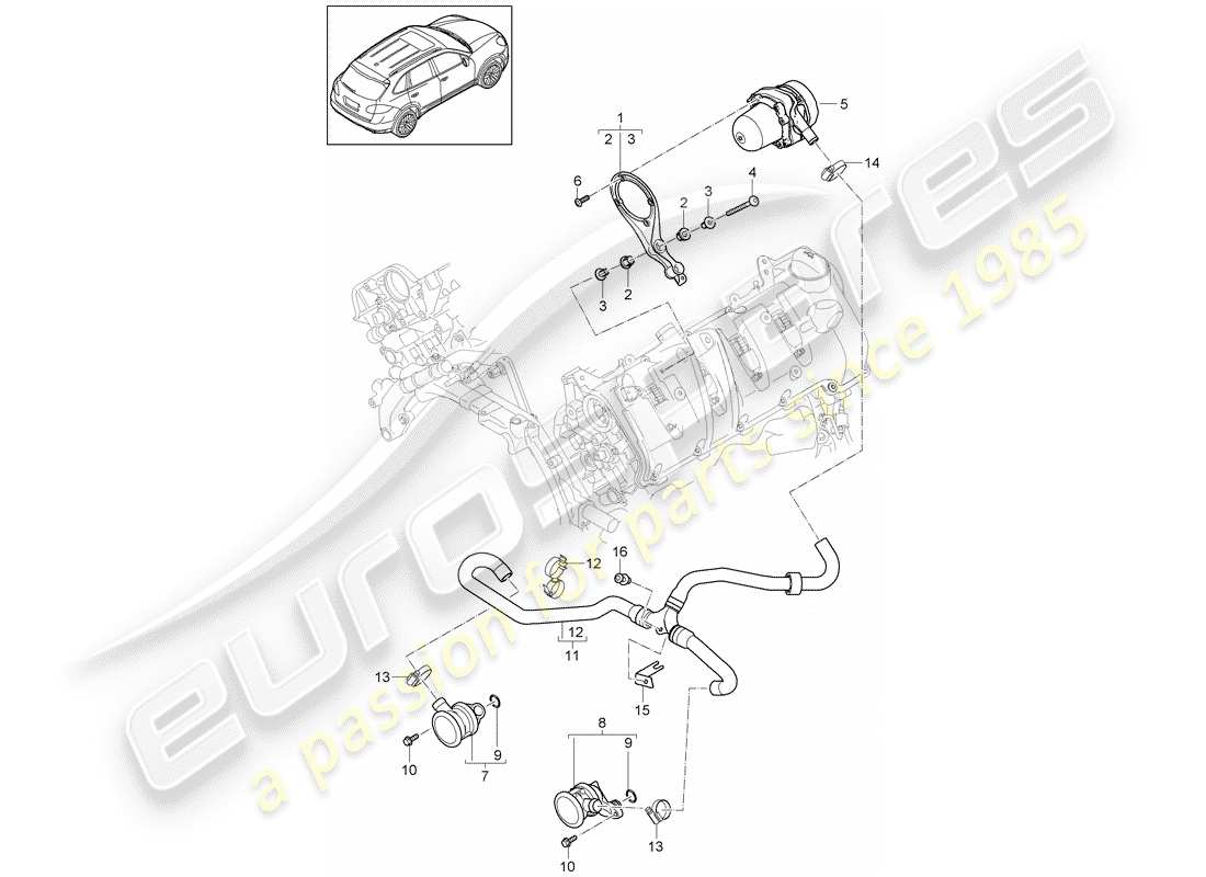 porsche cayenne e2 (2017) secondary air pump part diagram