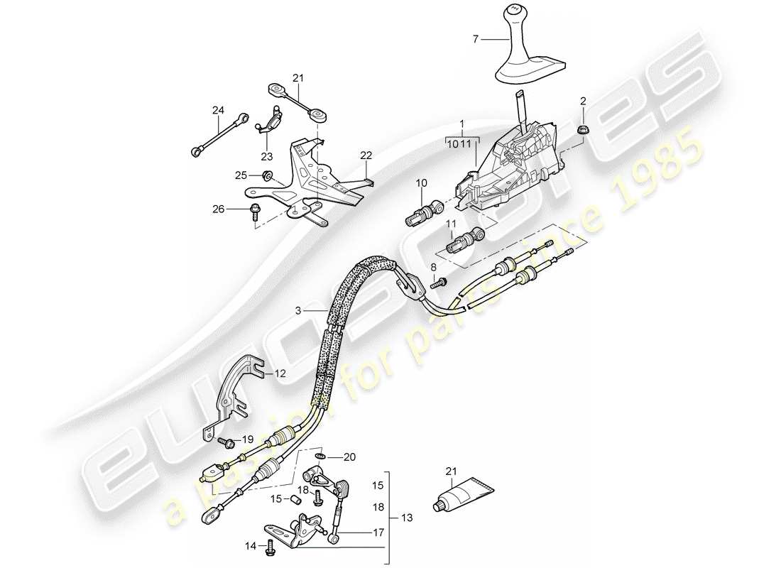 porsche cayman 987 (2008) transmission control part diagram