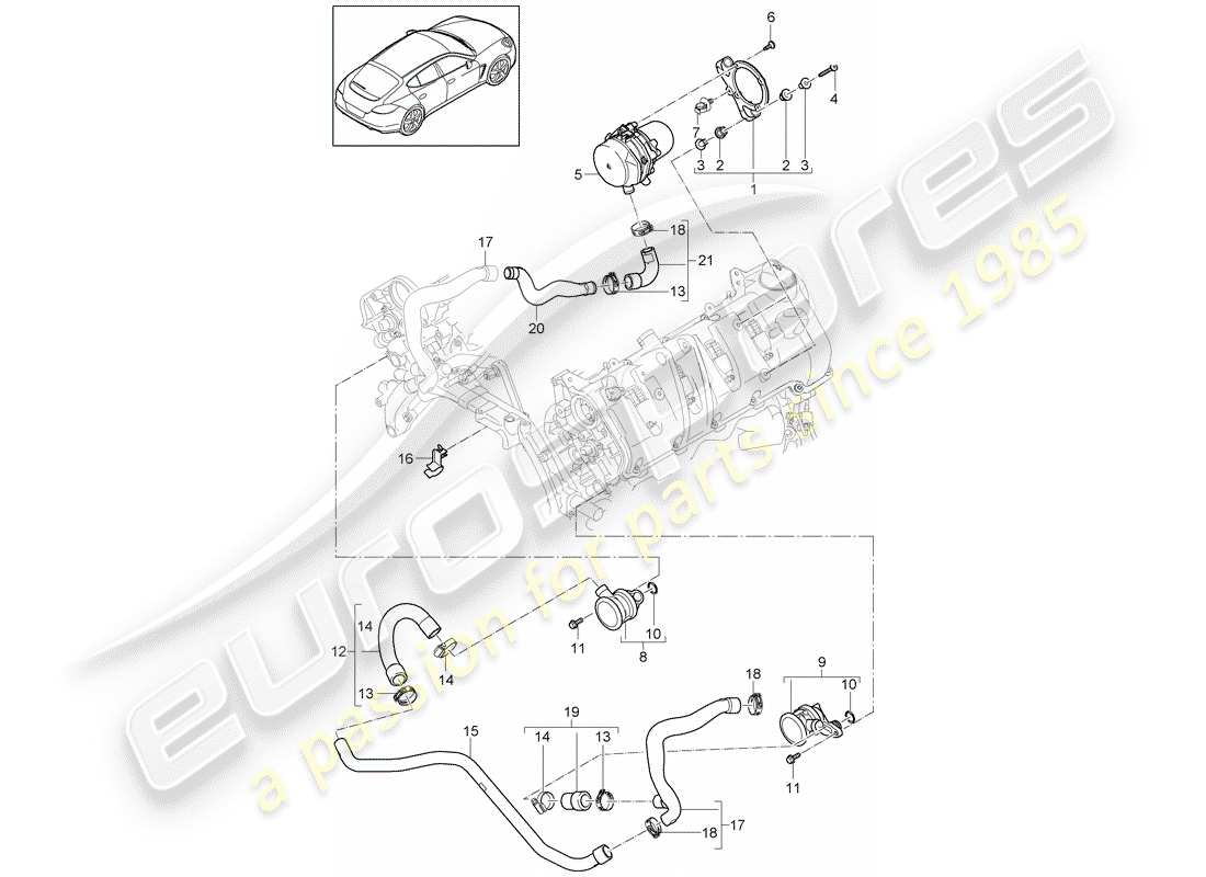 porsche panamera 970 (2010) exhaust emission control sys- part diagram