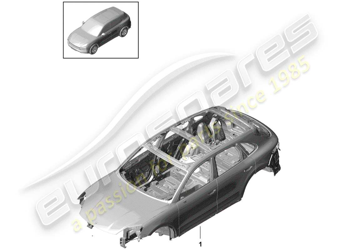 porsche cayenne e3 (2018) car body part diagram