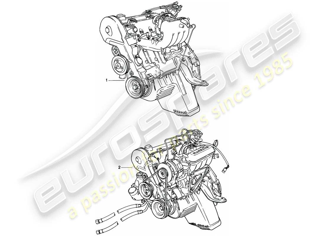 porsche 924 (1977) replacement engine part diagram