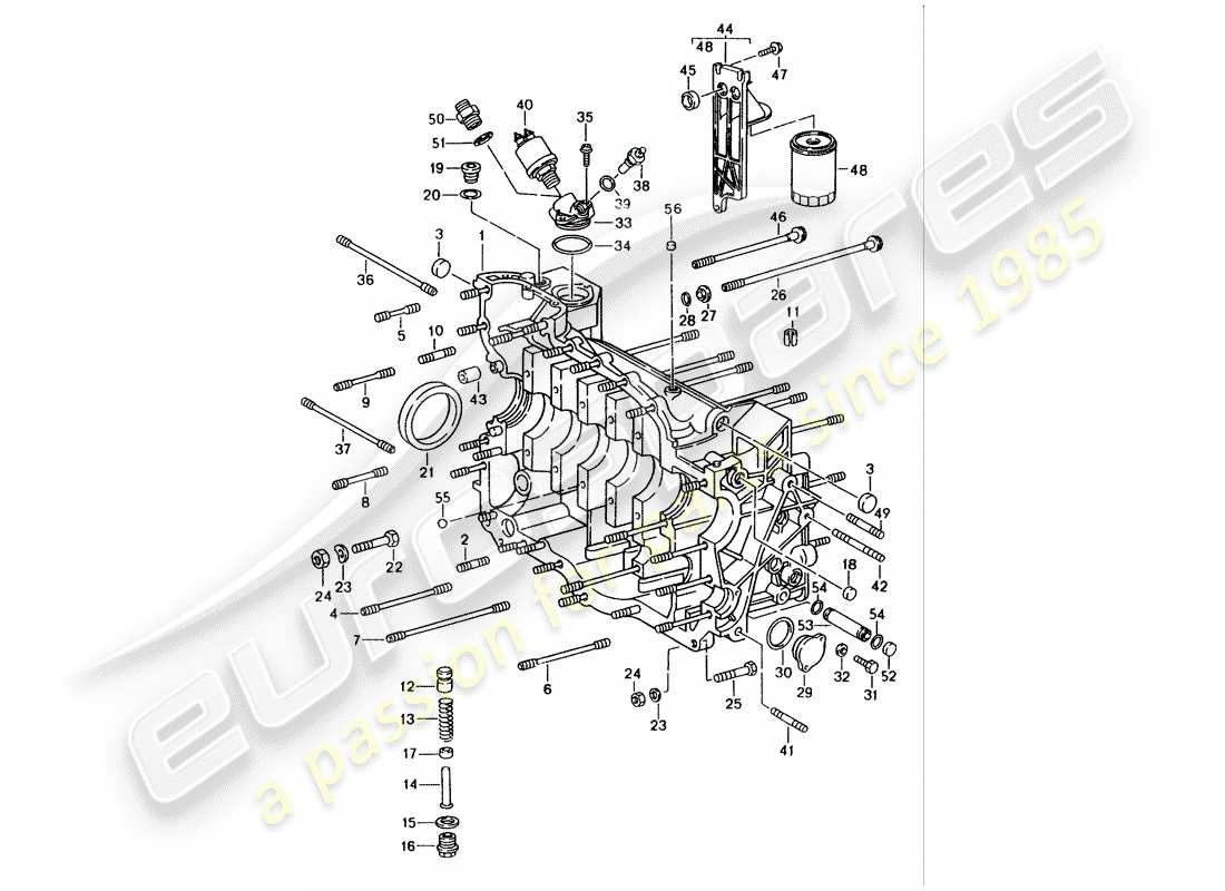 porsche 993 (1996) crankcase - repair set for maintenance - see illustration: part diagram