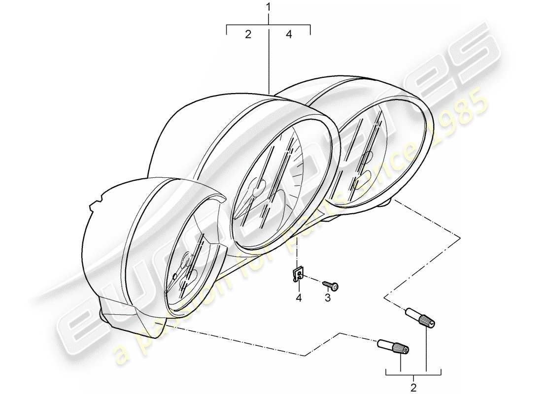 porsche cayman 987 (2008) instruments part diagram