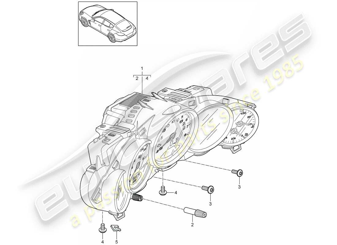 porsche panamera 970 (2010) instruments part diagram