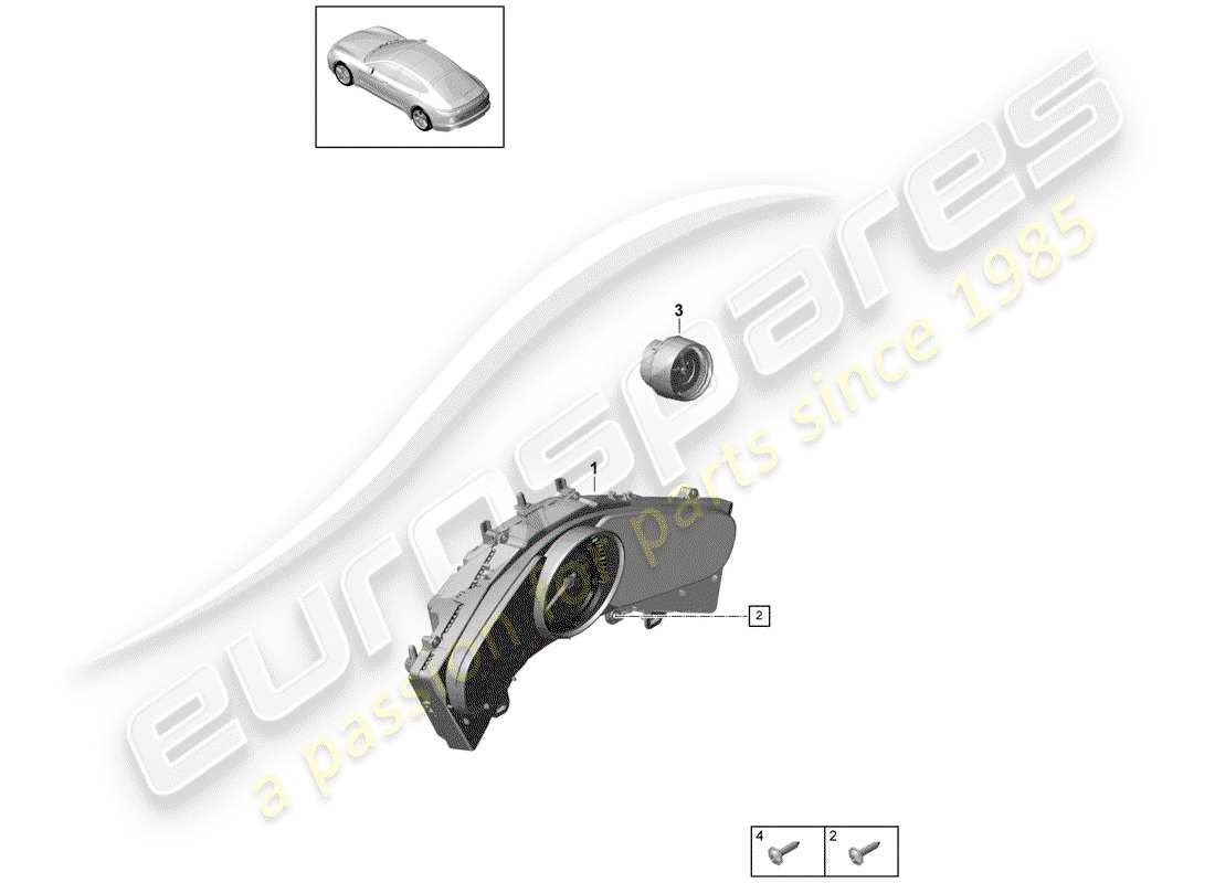 porsche panamera 971 (2020) instrument cluster part diagram