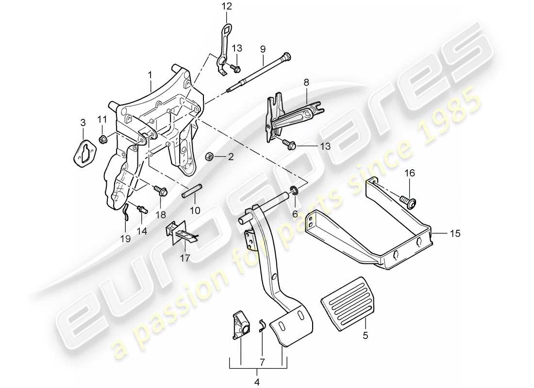 porsche cayenne (2010) pedals part diagram