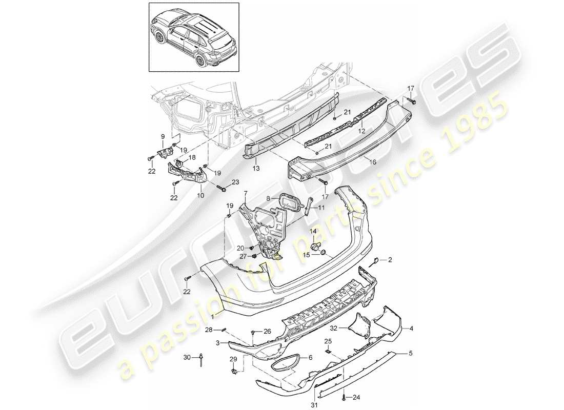 porsche cayenne e2 (2011) lining part diagram