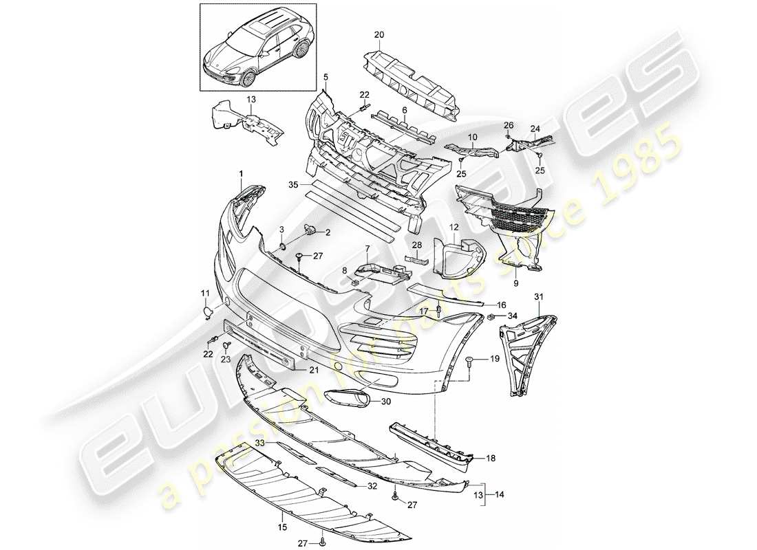 porsche cayenne e2 (2017) lining part diagram