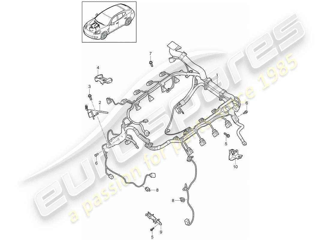 porsche panamera 970 (2010) wiring harnesses part diagram