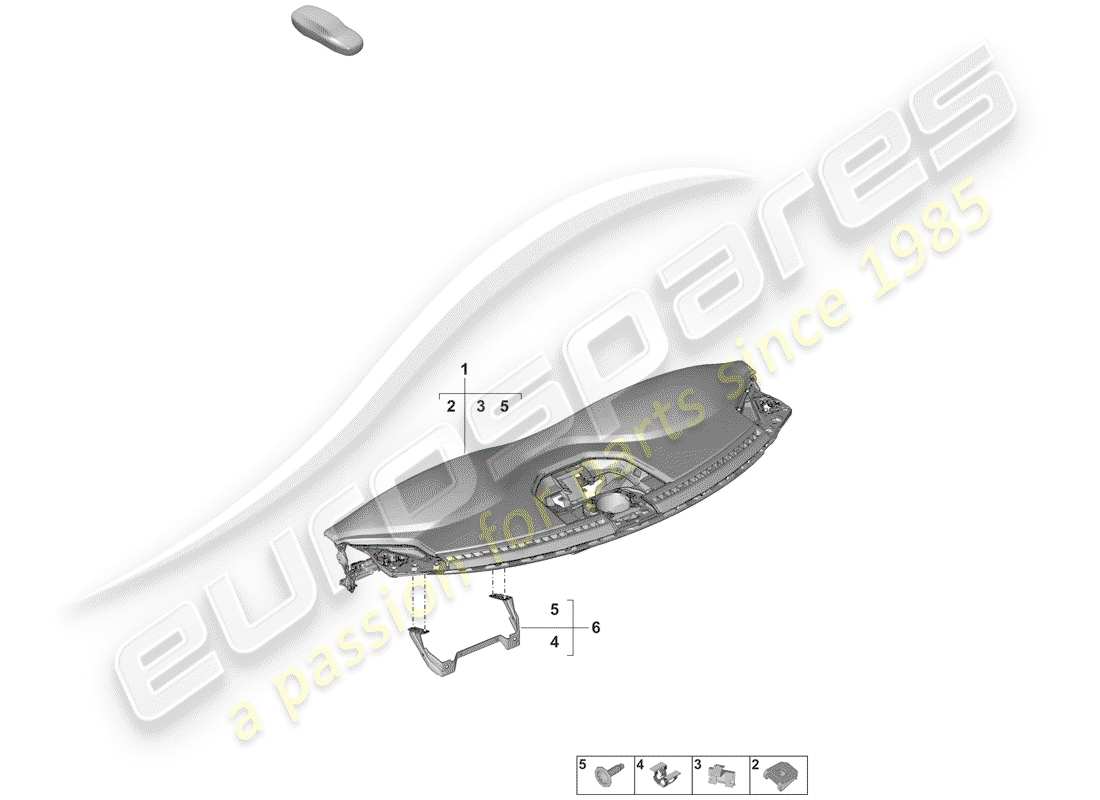 porsche 2020 dash panel trim part diagram