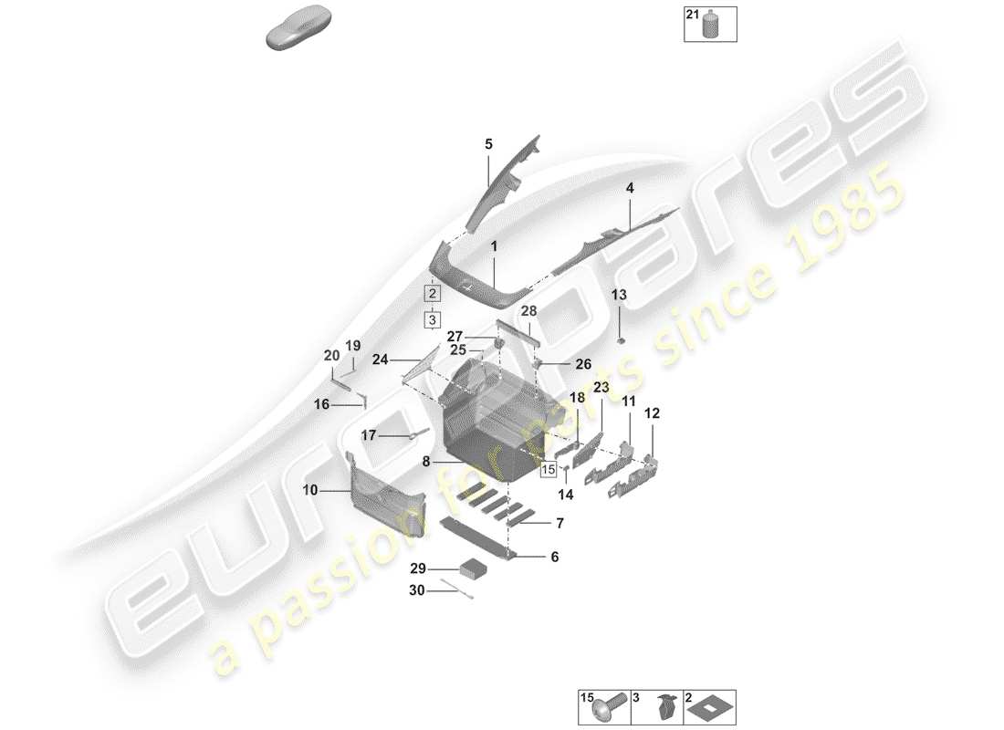 porsche 2019 boot lining part diagram