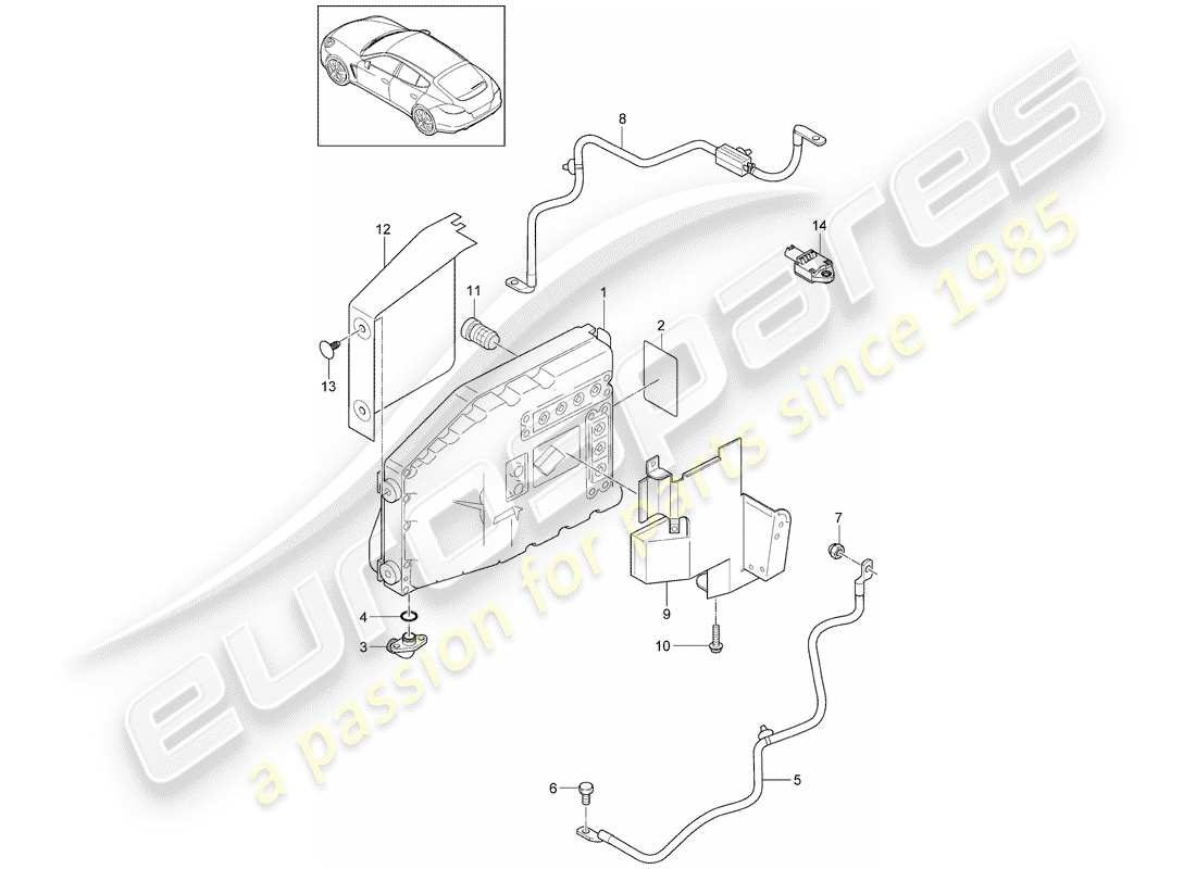 porsche panamera 970 (2010) hybrid part diagram