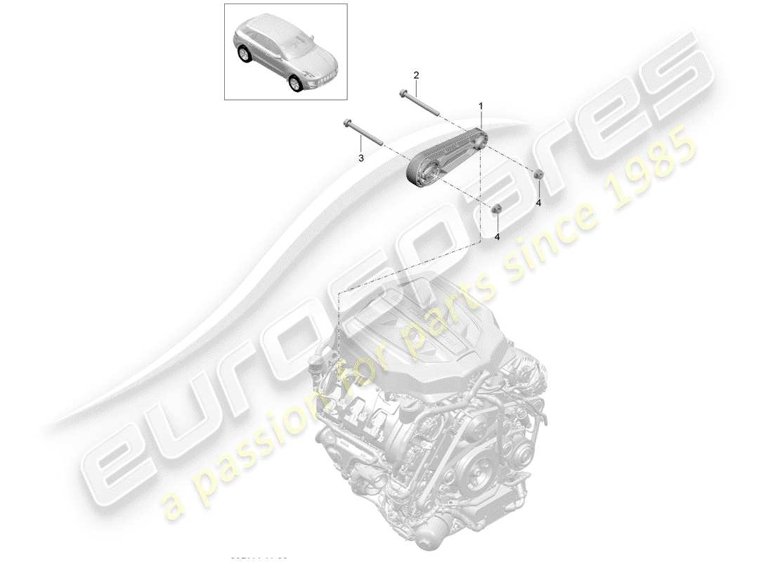 porsche macan (2014) engine lifting tackle part diagram