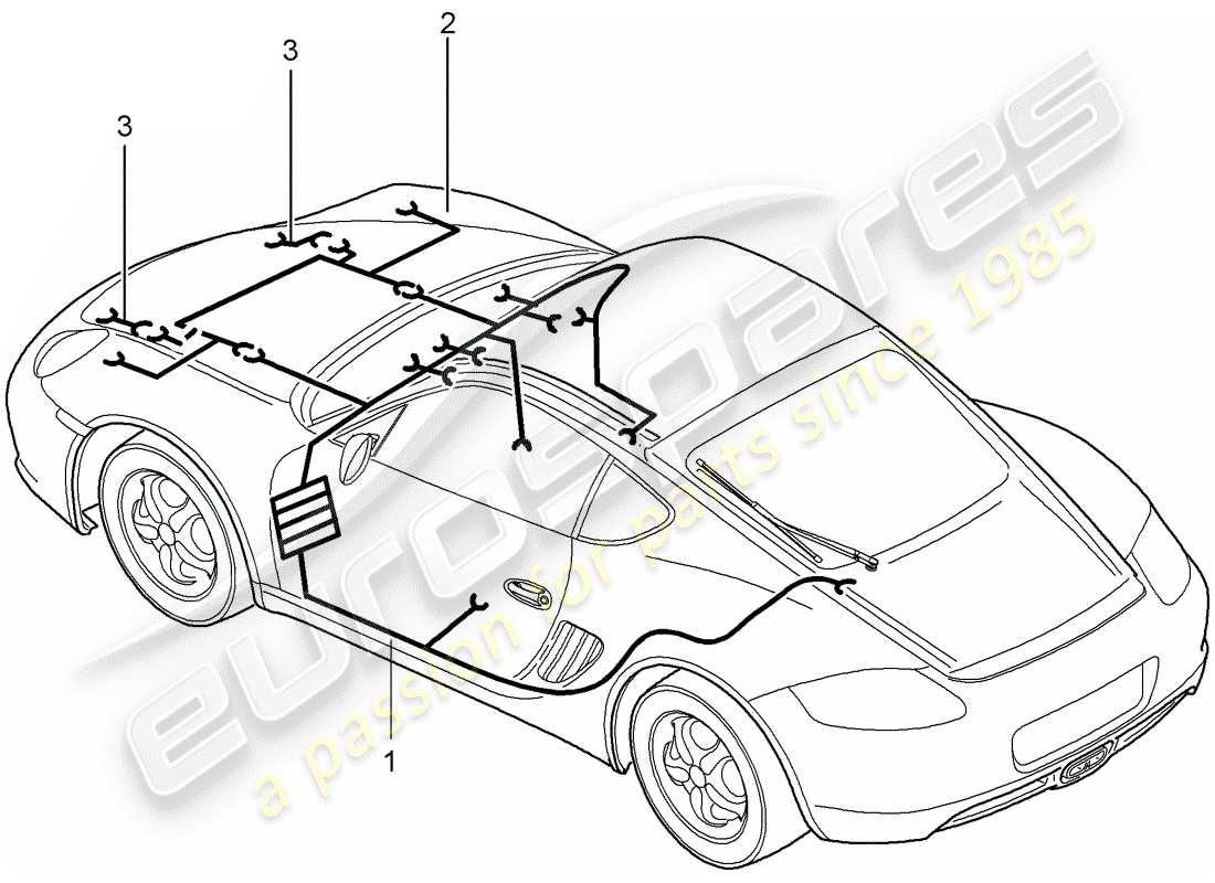 porsche cayman 987 (2012) wiring harnesses part diagram