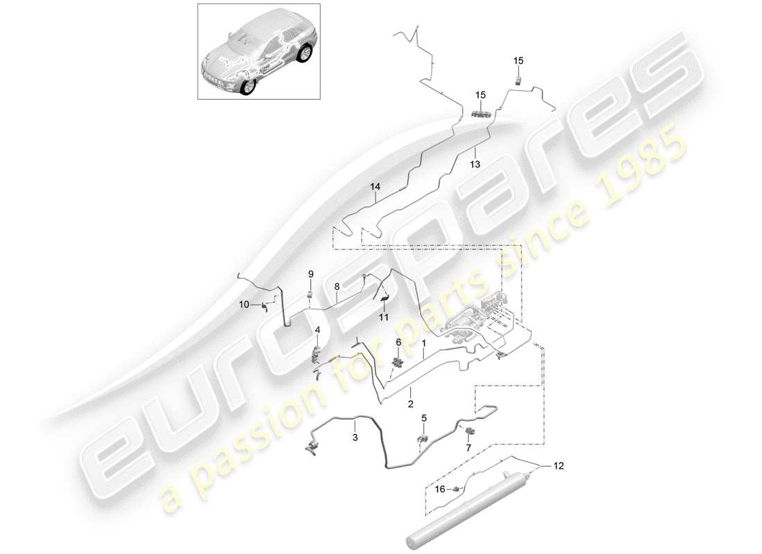 porsche macan (2014) self levelling system part diagram