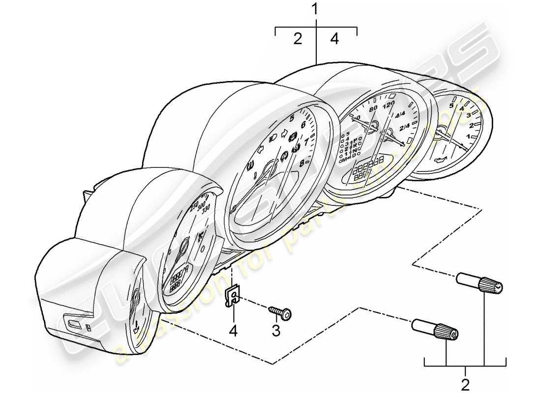 porsche 911 t/gt2rs (2011) instruments part diagram