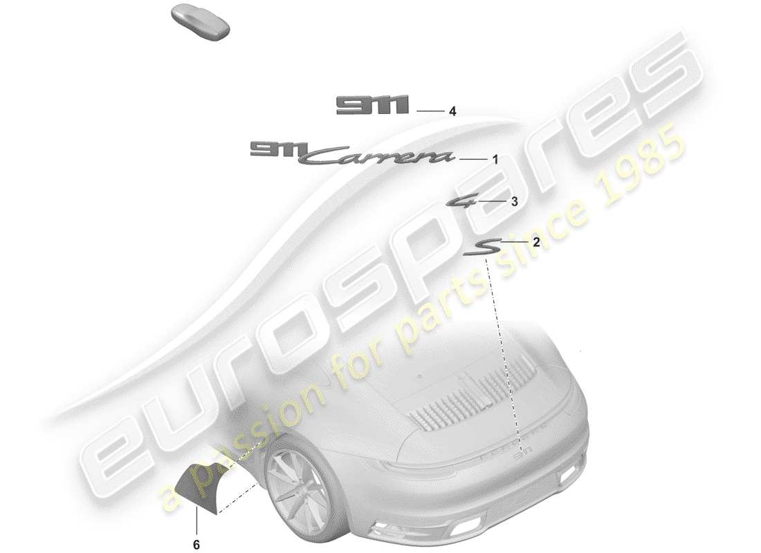 porsche 2019 inscription part diagram