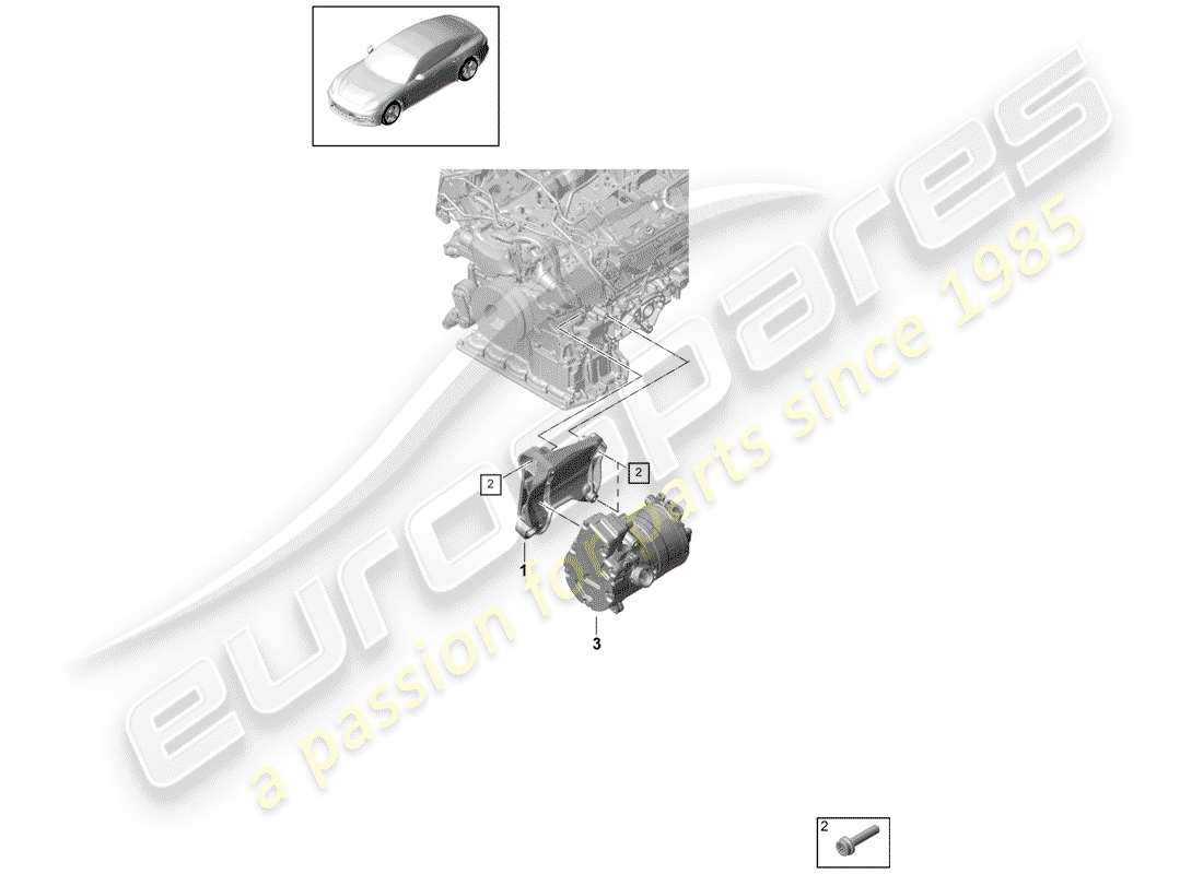 porsche panamera 971 (2017) v-ribbed belt part diagram