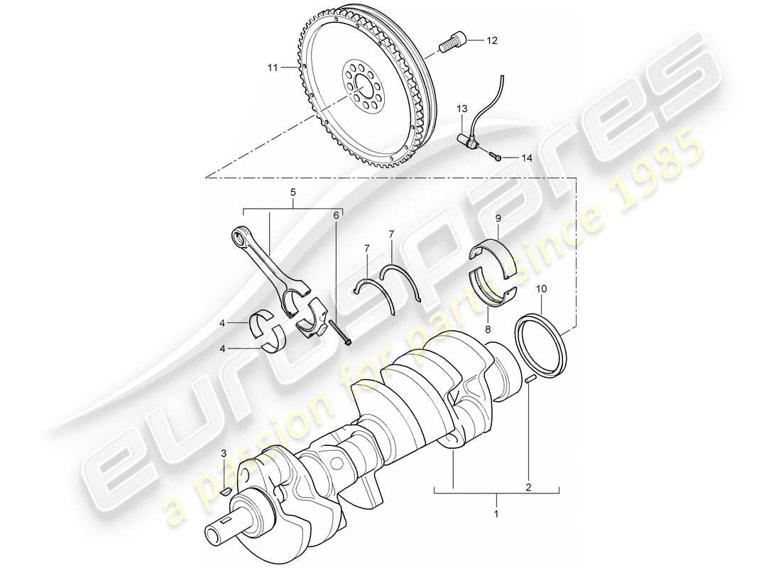 porsche cayenne (2008) crankshaft part diagram