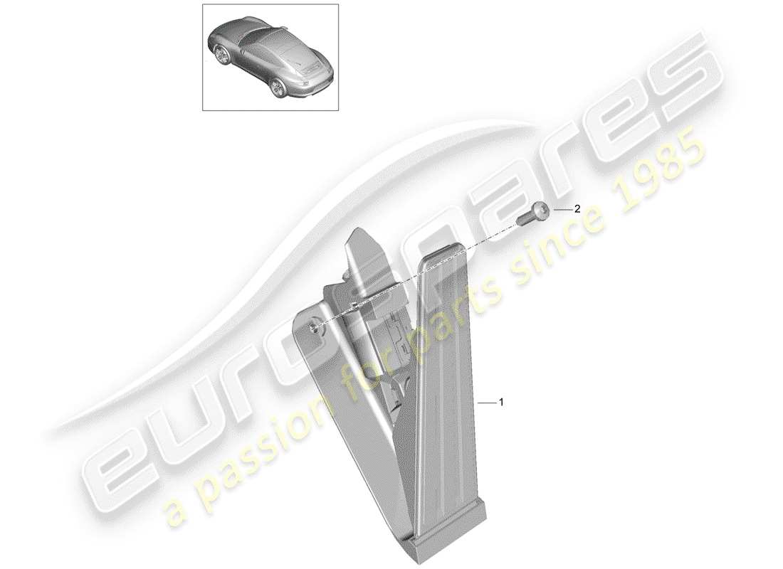 porsche 991 (2014) pedals part diagram