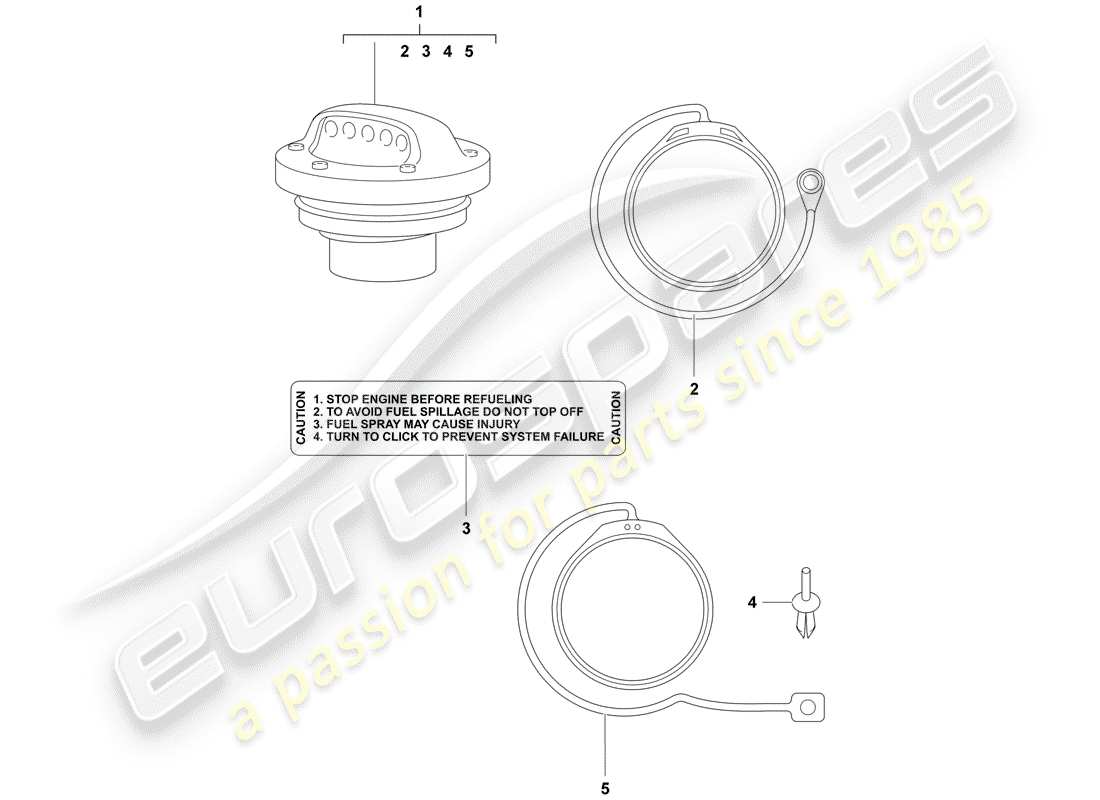 porsche tequipment catalogue (1992) fuel tank cap part diagram