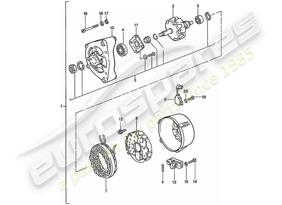 porsche 924 (1977) alternator part diagram