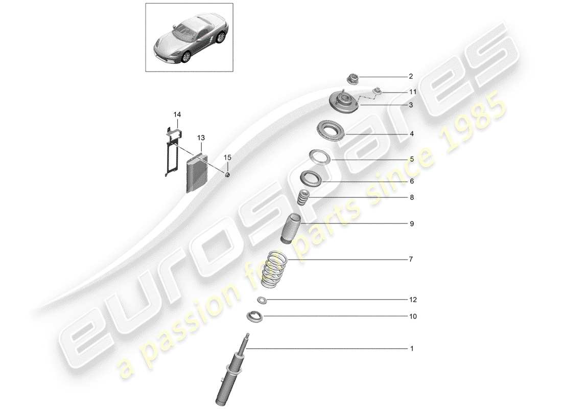 porsche 718 boxster (2017) suspension part diagram