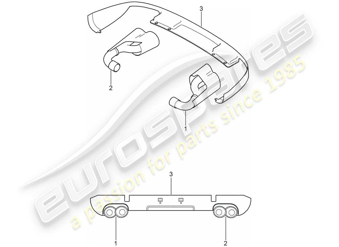 porsche tequipment cayenne (2020) tailpipe part diagram