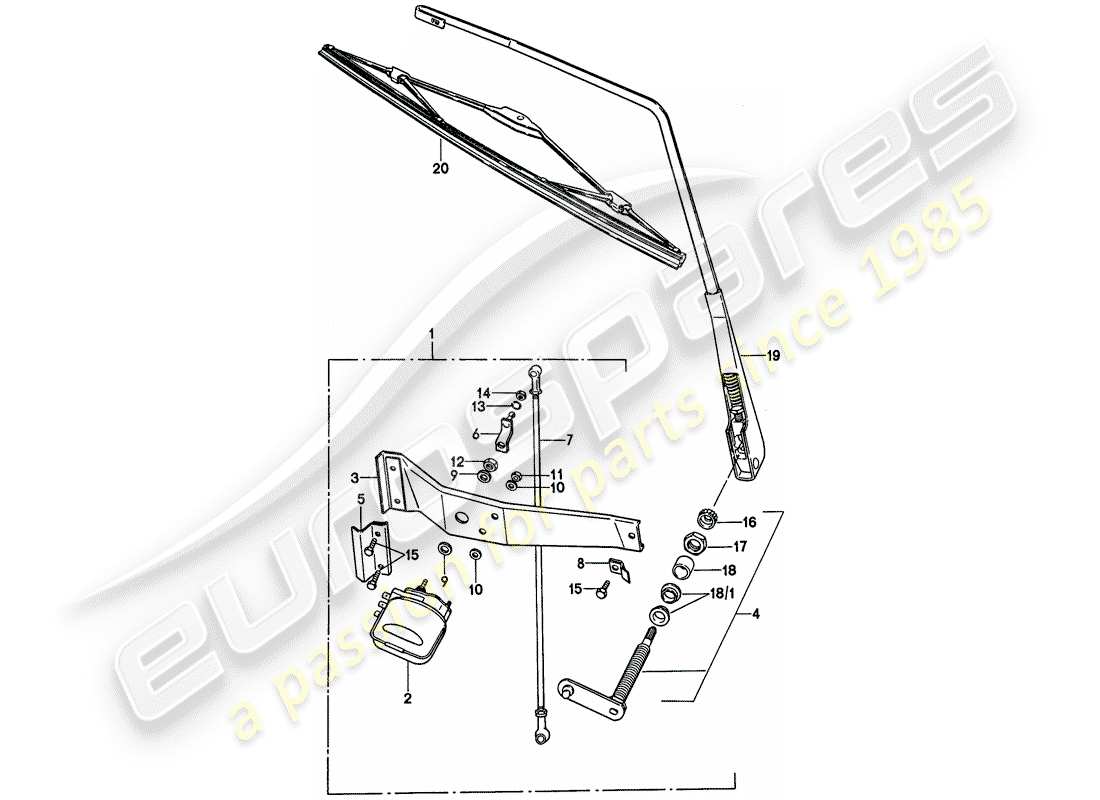 porsche 911 (1977) rear window wiper - d >> - mj 1975 part diagram