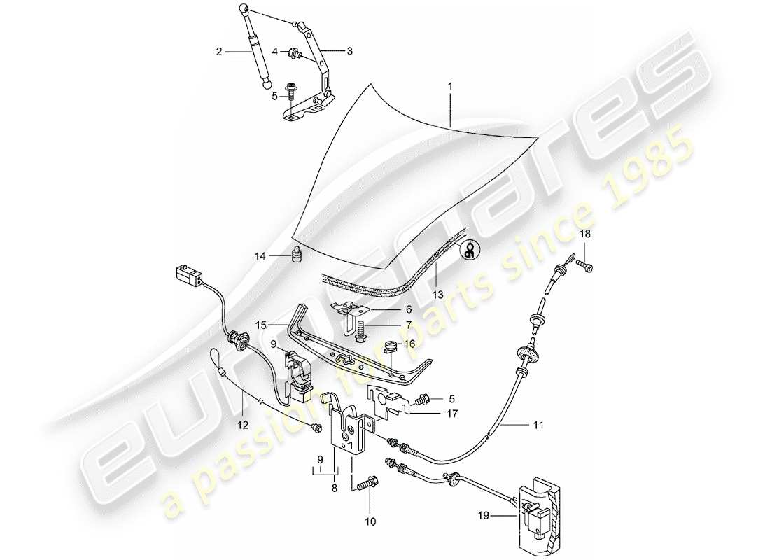 porsche 996 gt3 (2005) cover part diagram