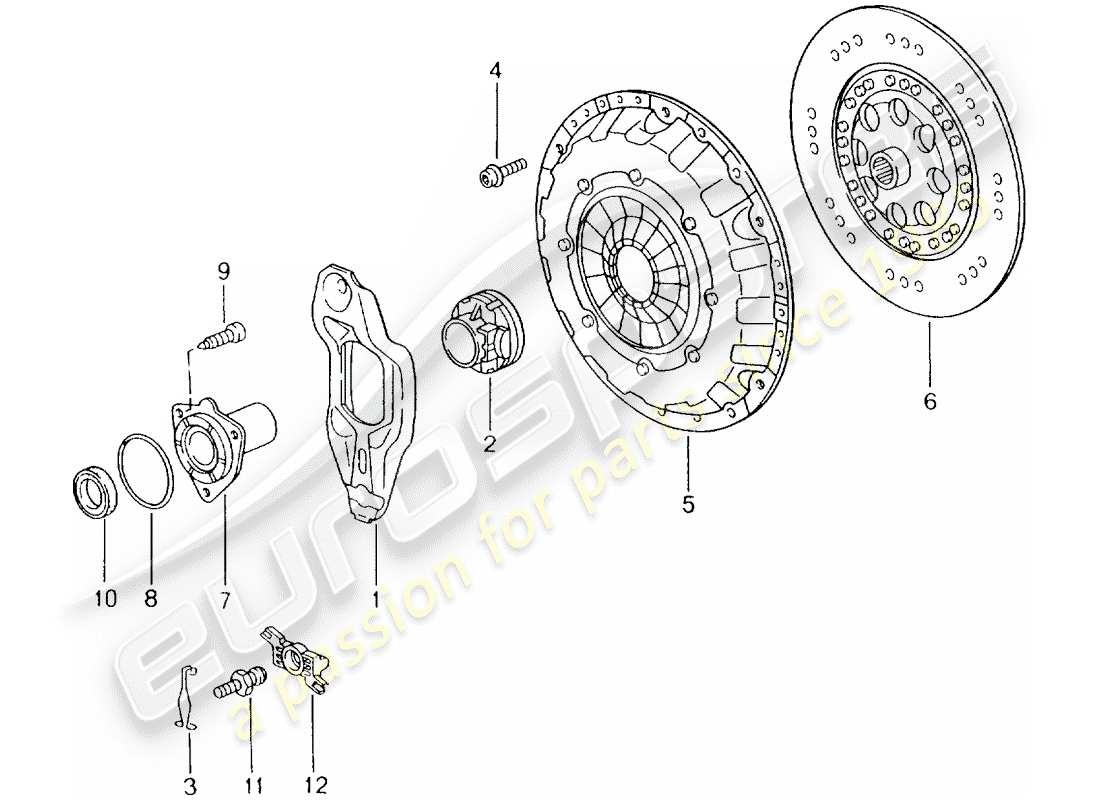 porsche 996 (2001) clutch part diagram