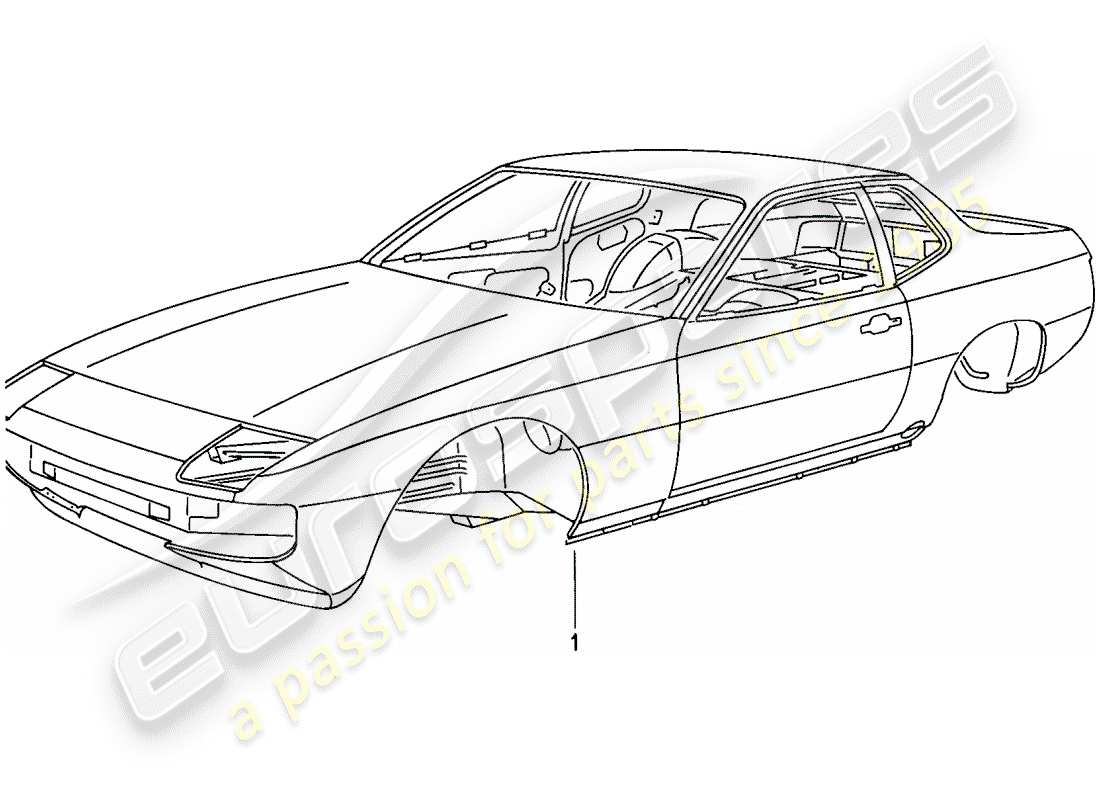 porsche 924s (1987) car body part diagram